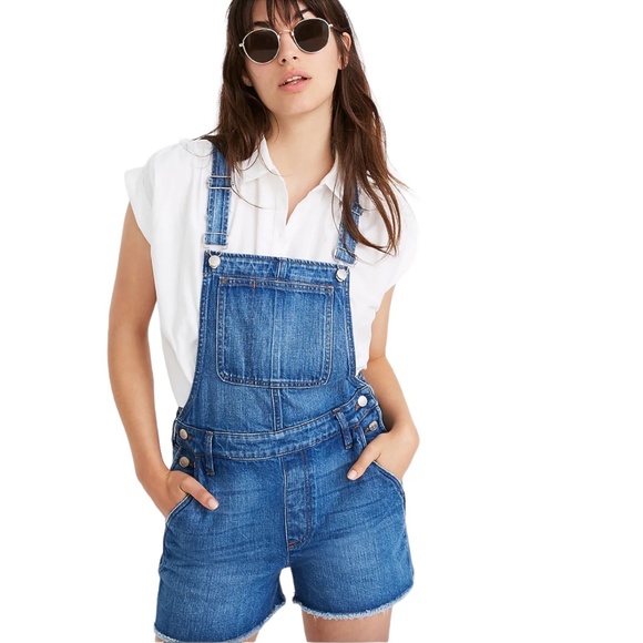Madewell Pants - MADEWELL Adirondack Denim Bib Overall Shorts Denville Wash Shortalls